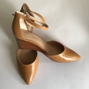 Franco Sarto Wedge brown leather upper shoes  7.5